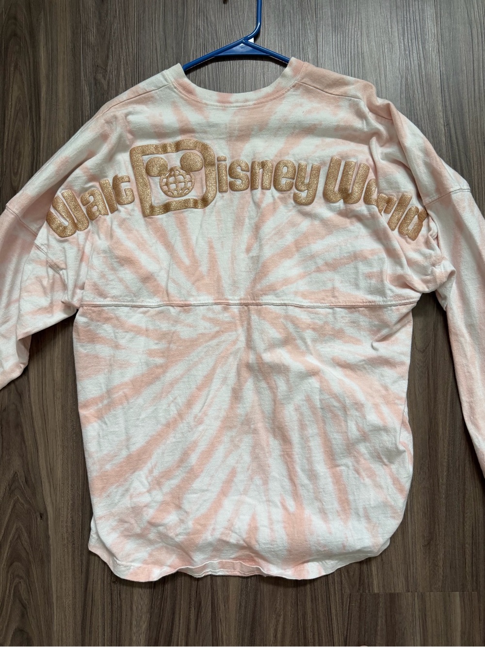 Disney Parks Pink/White Tie-Dye Cotton Long Sleeve Spirit Jersey Shirt Sz S